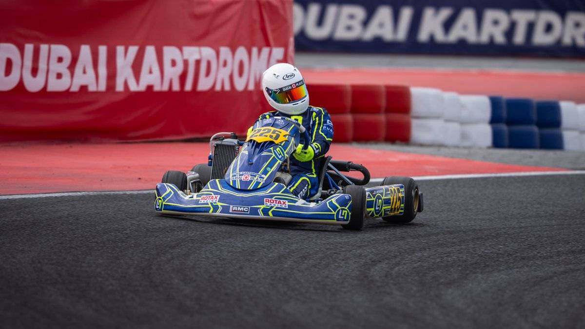 Damian Knorr on track at Dubai Kartdrome